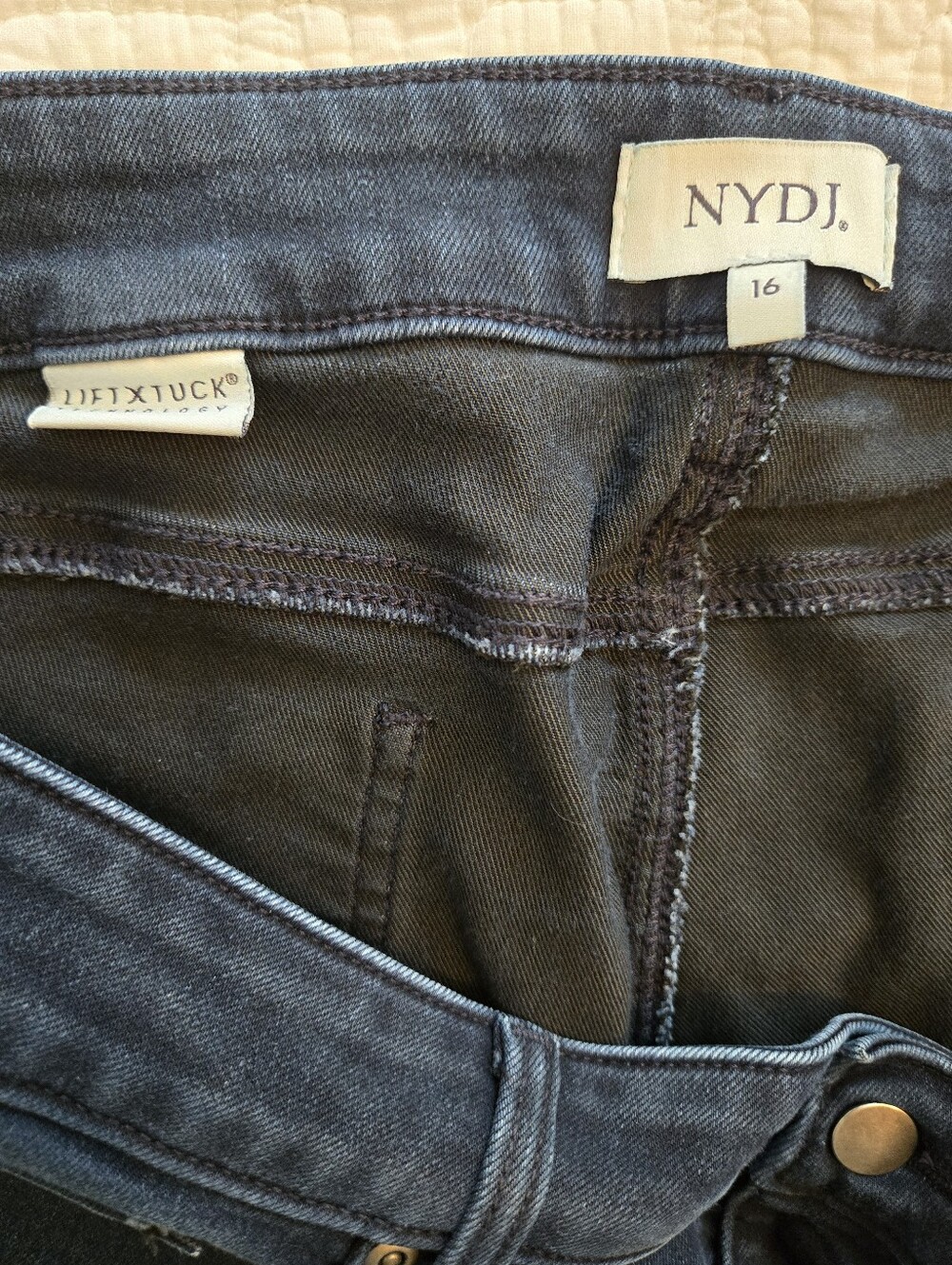 NYDJ Indigo High-Rise Straight Leg Jeans Size 16 - Picture 4 of 6